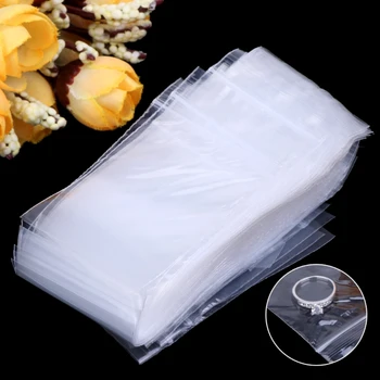 

100pcs Resealable Plastic Seal Zip Lock Bags Transparent Clear Poly Bag 4cmx6cm