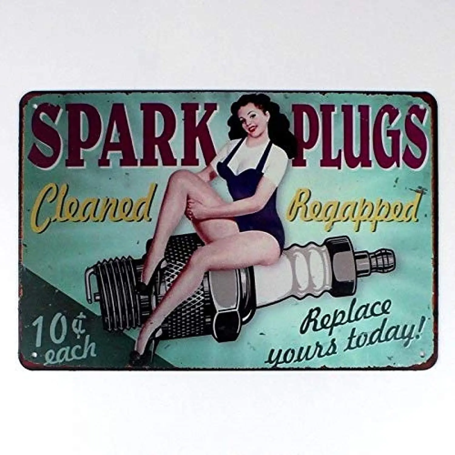 

TIEMZ Retro Metal Sign Plaque Sexy Cool Girl Poster Retro Wall Sticker Man Cave Bar Interior Decoration Painted Iron Sign