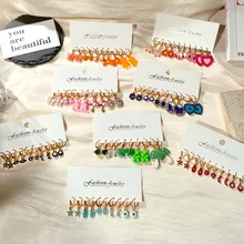 

New Fashion Geometric Oil Dripping Heart Hoop Earrings ​For Women Animal Butterfly Huggie Hoop Earrings Set Jewellery Gifts 2022