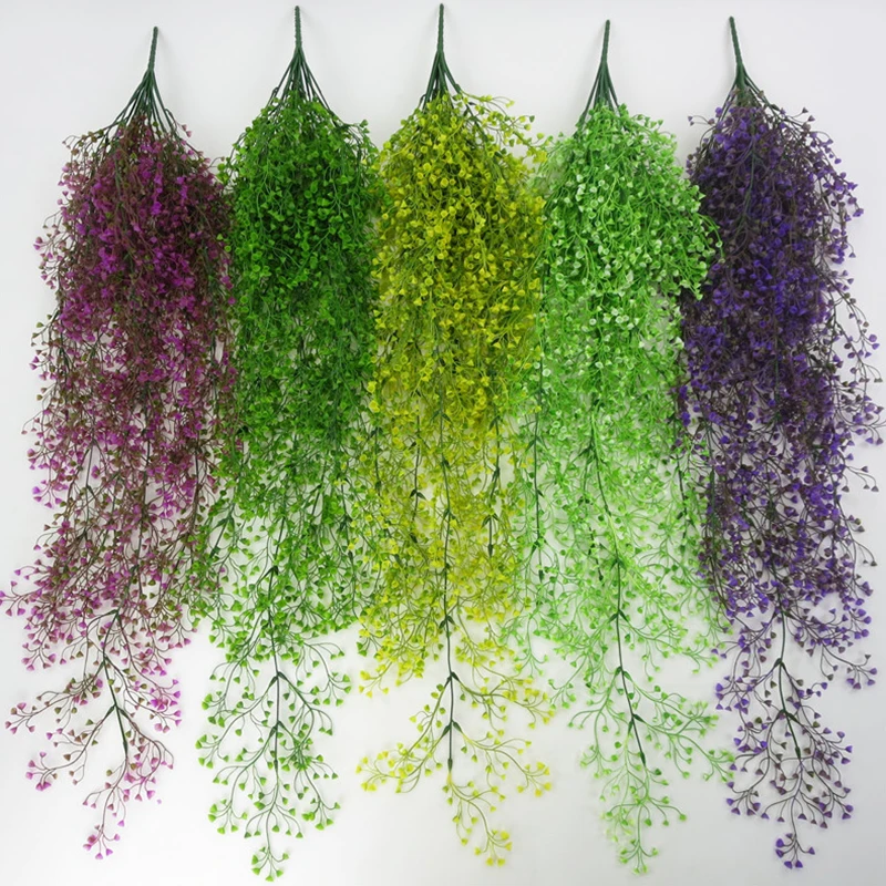 

113cm Artificial Flower Vine Wall Hanging Garland Home Garden Wedding Decoration Simulation Of The Golden Bell Green Plant