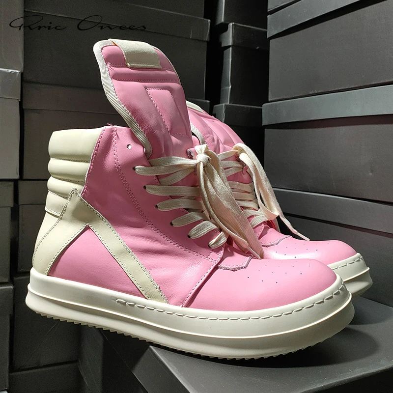 High Street Merk Ro Schoenen Vrouwen Sneaker Roze Lederen Laarzen Owens  Sneakers Vrouwen Herfst Laarzen Mannen Casual Schoen|Casual schoenen voor  Mannen| - AliExpress