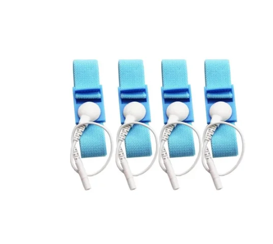 conductive Adjustable Estim Wrist Strap Components 4pcs Blue Stim Loops with DC3.5 Snap Wires