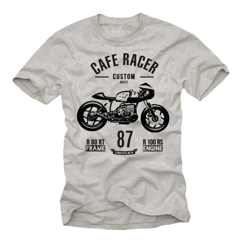 MAKAYA Байкерская футболка для мужчин-R80 пользовательский Cafe Racer Tee винтажные
