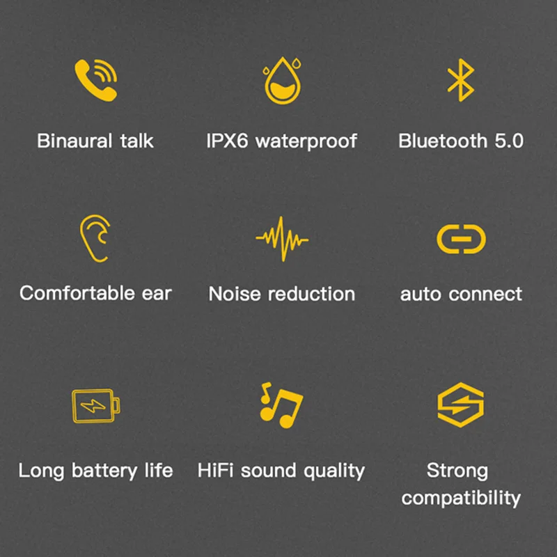 Bluetooth V5 0 Earphone Wireless Earphones Stereo Sport Wireless Headphones Earbuds Headsets 300mAh Power For Android iPhone