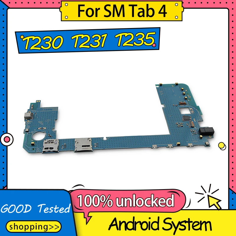 Оригинальная разблокированная материнская плата для Samsung Galaxy Tab 4 T230 T231 T235