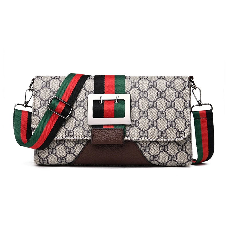 

Fashion Patchwork Women Handbags Designer Famous Brands Contract Color Bolsos Luxury Leather Shoulder Crossbody Bags Print Small Clutch Female Colorful Strip Sac Main Femme Black Red