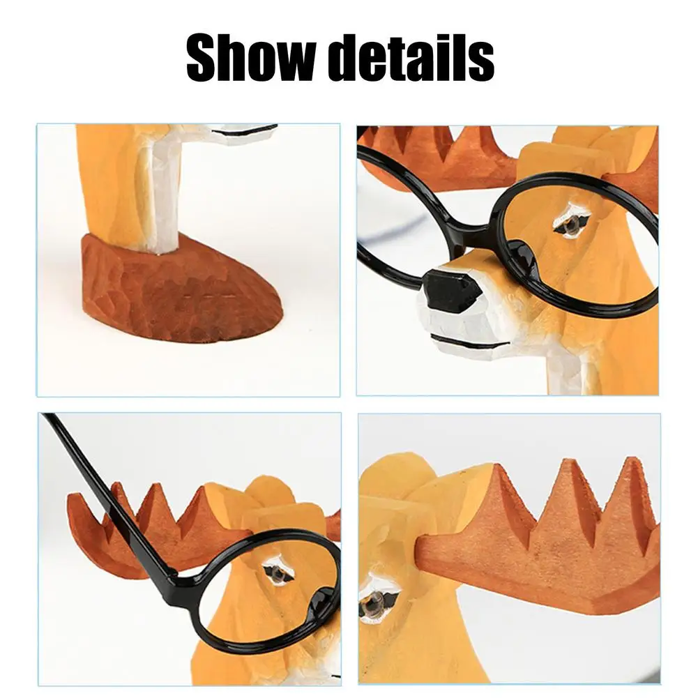 Wooden Glasses Holder Animal Glasses Rack Hand Carve Wood Eyeglasses Spectacle Sunglasses Holder Stand 4
