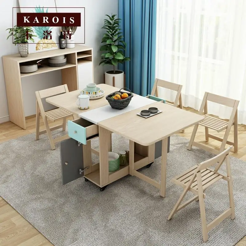 Kareus mesa plegable DE001, mueble de madera, multifuncional, combinación de comedor y silla|Mesas de comedor| - AliExpress