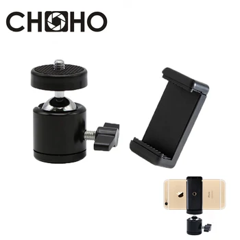 

Universal Mini Tripod Ballhead Ball Head with 1/4" Hole Alloy Adapter + Phone Holder For Cellphone Phone Digital Camera DSLR Q29