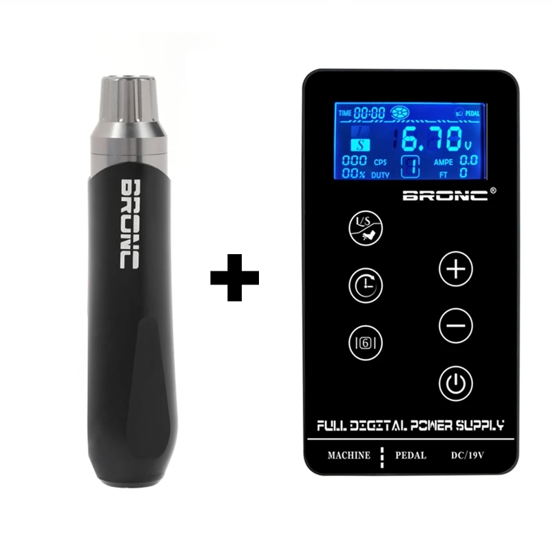 2020 New Arrival Professional Bronc Tattoo Power LCD Digtal With Bronc-V6 Machine Pen kit Free Shipping | Красота и здоровье