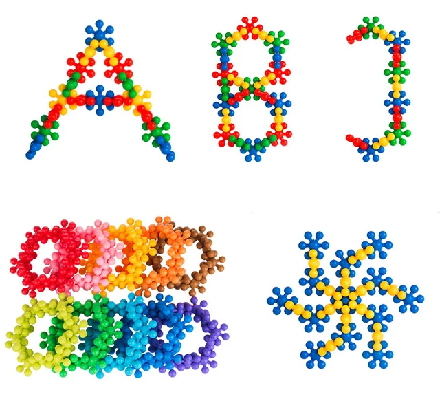 200Pcs/130Pcs 3D Puzzle Jigsaw Plastic Snowflake Building Building Model Puzzle Educational Intelligence Toys For Kids GYH 2