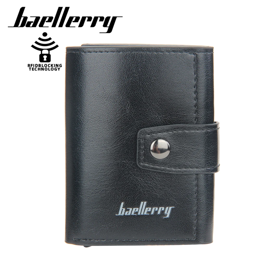 New RFID Blocking Protection Men Wallet ID Credit Card Holder Leather Metal Aluminum Business Bank Cardholder Purse | Багаж и сумки