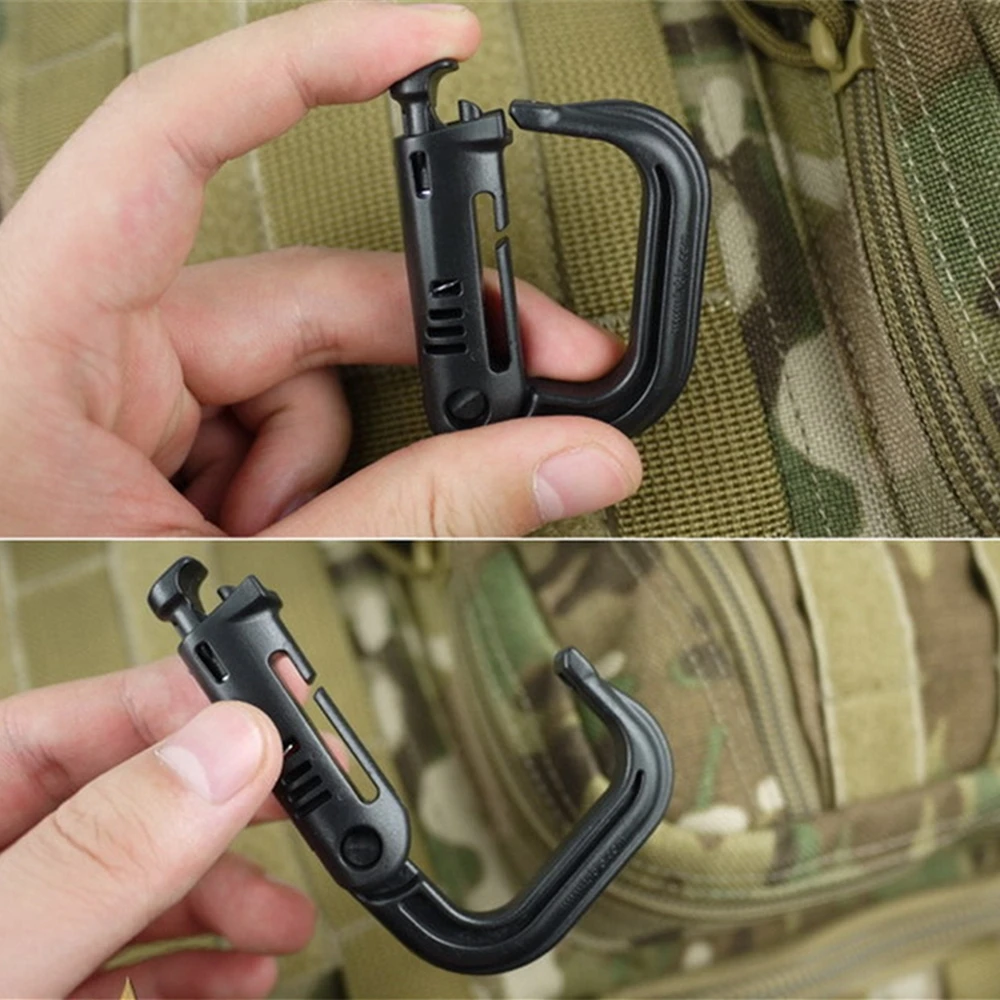 Tactical Molle Carabiner Snap D-Ring Plastic Clip Keychain Bag Buckle 5pcs 