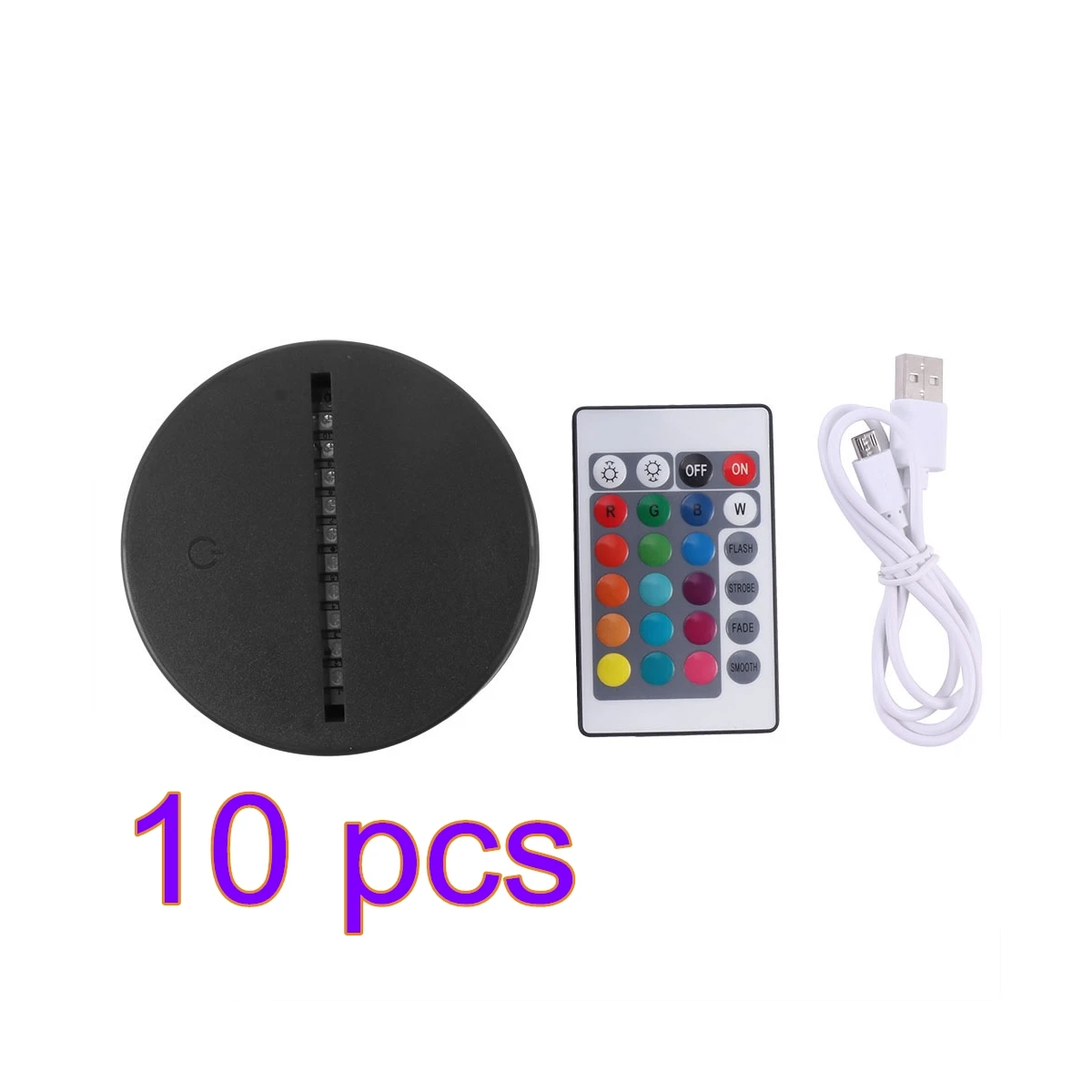 

1/5/10PC USB Cable Touch 3D LED Light Holder Lamp Base Night Light Replacement 7 Color Colorful Light Bases Table Decor Holder
