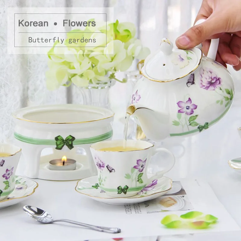 YeFine Korean Style Afternoon Teaware Set Heatable Teapot Ceramic Tea