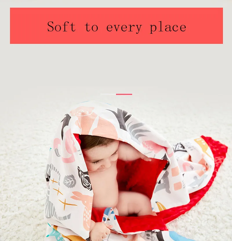 Baby Blanket 1PC Muslin Squares Swaddle Wrap Fiber Newborn Soft Cartoon Unicone Beanie Knitted Children's Blanket