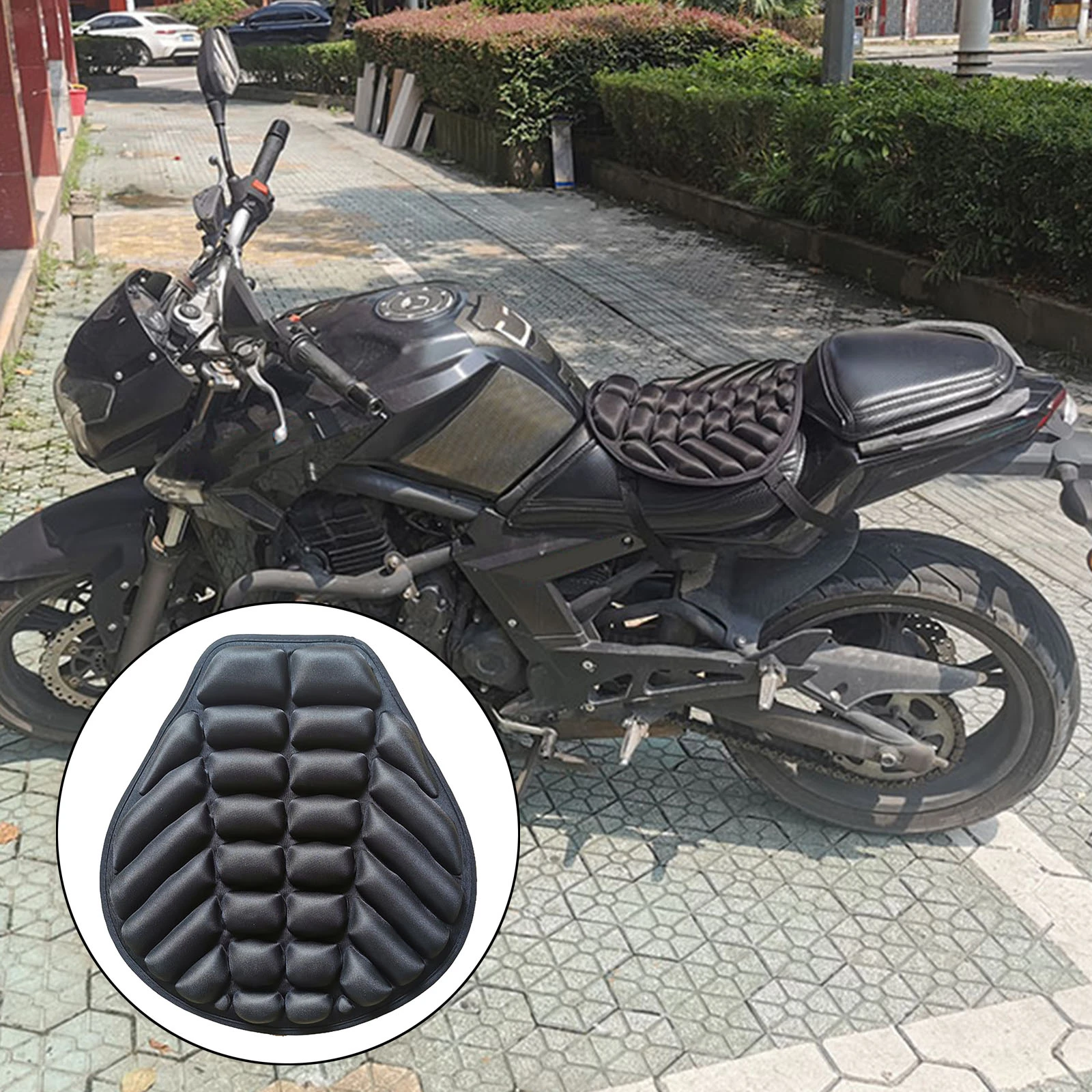 Cojín de aire para asiento de motocicleta, inflable antideslizante con alivio presión para montar moto| - AliExpress