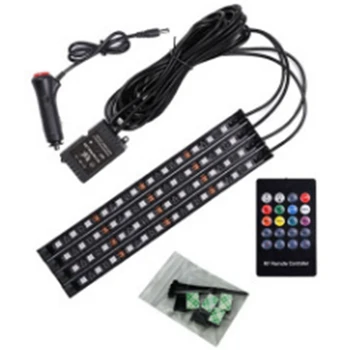 

Car LED Strip Light 4-Piece Set 48LED Multi-Color Music Car Interior Light LED Lighting Kit Includes Car Charger