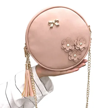 

Women Round Sling Bag Shoulder Beg Tangan Korea Bags Handbag(Pink)