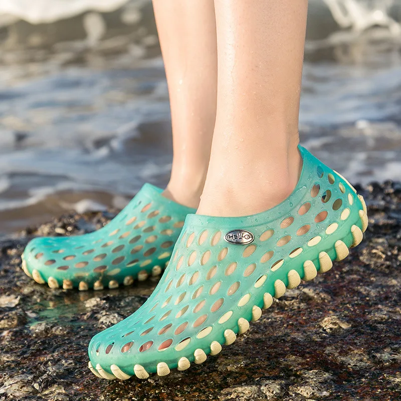

Lovers Beach Sandals Men Women Breathable Massage Sole Fashion Leisure PVC Material Lightweight Spring Summer Beach Slippers