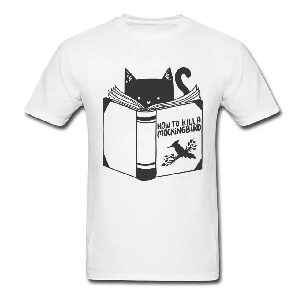 Fashionable Male Tshirts How to Kill a Mockingbird comfortable Tops Shirts Pure Cotton Short Sleeve Casual Tops Shirts O-Neck How to Kill a Mockingbird white