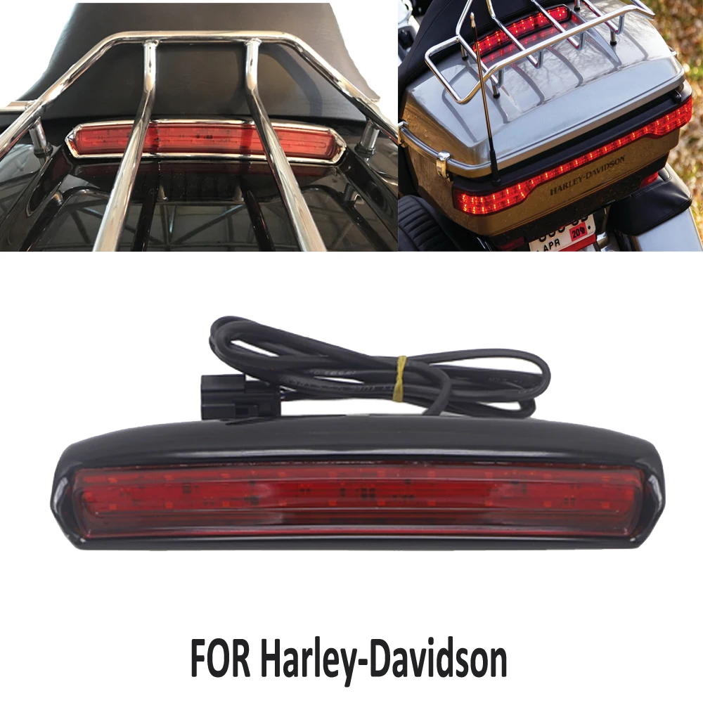 

For Electra Glide Low CVO Road Glide Ultra Limited Low Tri Glide 2014+ LED Motorcycle Black Plated Tour-Pak Cover Light