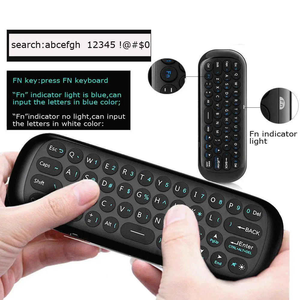 

GloryStar 2.4GHz Air Mouse Remote Control with Wireless Keyboard Gyro Mouse IR Learing for Android TV Box Laptop PC Projector