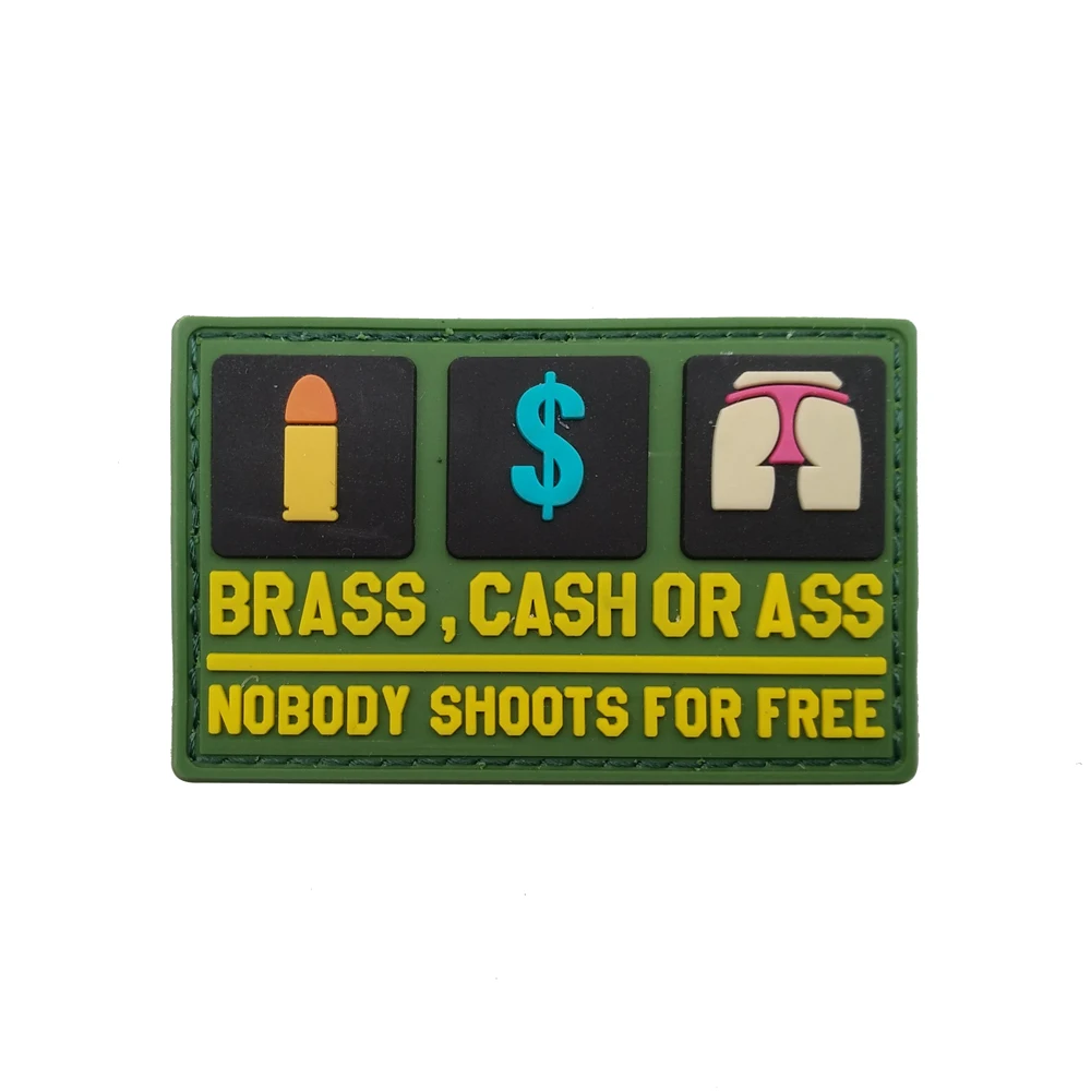 3D Embroidery PVC Bullet Cash Ass Waterproof Badge Armband Denim Jacket Backpack Hat Clothes Patch Accessories Icon 8*5cm | Дом и сад