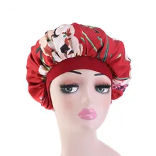 Женская новая широкая лента с цветочным принтом, атласная эластичная чалма, уход за волосами, ночная шапочка для сна, головной убор
