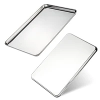 Stainless Steel Rectangle Storage Baking Tray Plates for Food Bread Container Steamed Sausage Dishes Tableware Kitchen Organizer 1