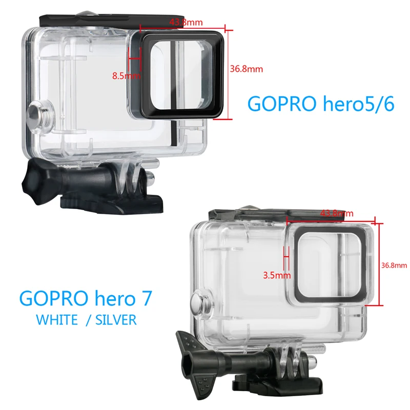 Защитный чехол для дайвинга водонепроницаемые корпуса GoPro HERO7 аксессуары экшн