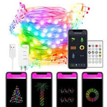

WIFI Tuya Smart String Light 10M 100D With Controller Bluetooth Compatible Google Assistant Alexa Christmas Holiday Fairy Lamp