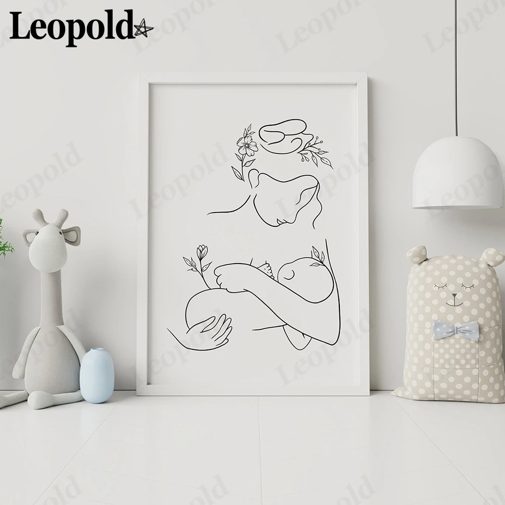 Abstrak Kasih Sayang Modern Kanvas Poster Garis Sederhana Ibu Dan Bayi Bayi Lukisan Dinding Seni Nordik Tk Dekorasi Rumah Painting Calligraphy Aliexpress