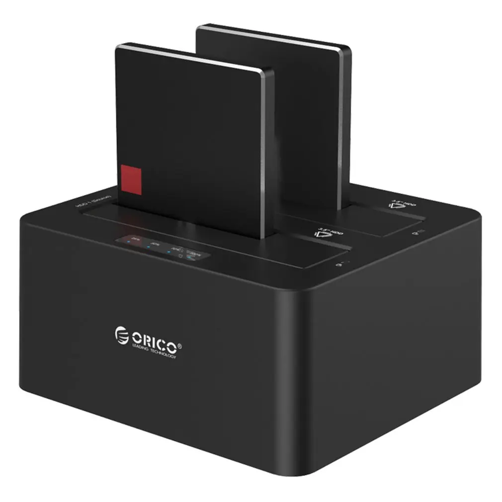 ORICO USB 3,0 для жесткого диска с интерфейсом SATA чехол Dual Bay внешний жесткий диск Док-станция для 2,5 3,5 HDD/SSD клон, Дубликатор Функция