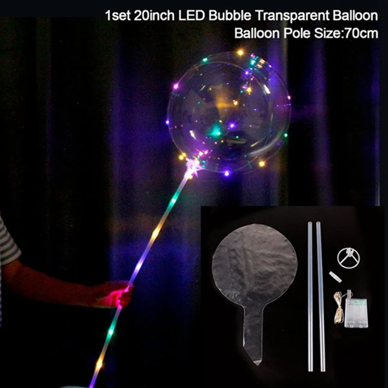 Huiran 20 дюймов светодиодный Сияющий воздушный шар светящийся прозрачный гигантский большой шар балон украшение для свадьбы, дня рождения, вечеринки для детей и взрослых - Цвет: LED Light Balloon 1