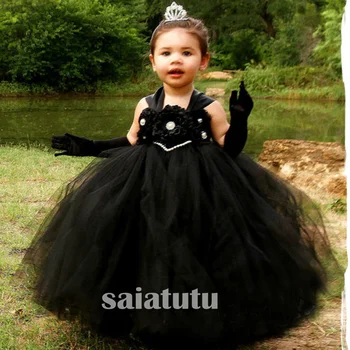 

Girls black Princess Tutu Dress show off photograp Kids princess girl Wedding TUTU Ball Gown Children Prom Birthday Party Dress