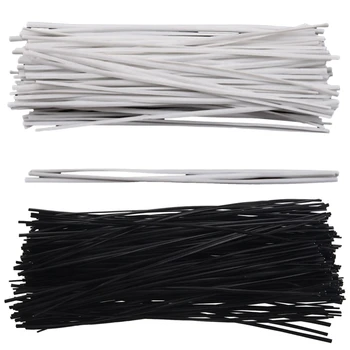 

New 300Pcs Cable Tie:100Pcs Candy Bags Packaging Twist Cable Tie 1.8Mm Width White & 200Pcs Plastic Shell Package Reusable Twist