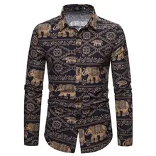 Outono inverno camisas dos homens blusa estilo étnico camiseta dos homens manga longa gola outono blusas topos casual túnica camisetas