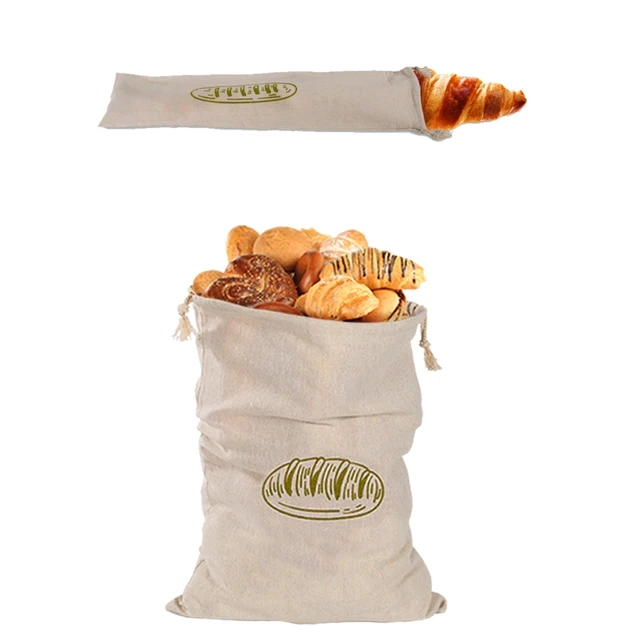 Льняные французские пакеты для хлеба, многоразовые длинные пакеты для упаковки хлеба, печенья, конфет, контейнер для хранения пищевых продуктов 1