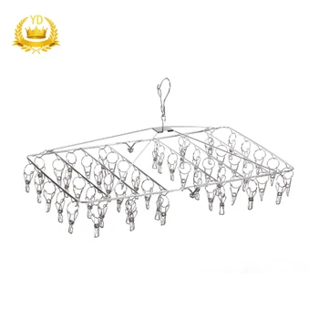 

Stainless Steel Bold 52 Clip Sock Rack Multi Clip Sun Drying Rack Multi Function Clothes Drying Rack YDHS