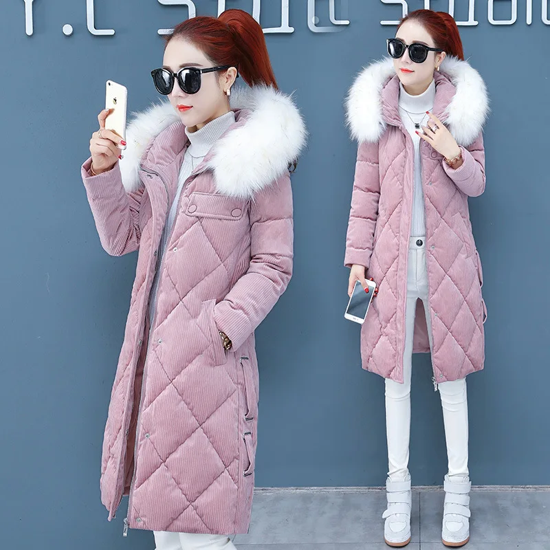 

Western Style Versatile Thick Cotton-padded Jacket 2019 Winter New Style WOMEN'S Dress-Style Mid-length Cotton Coat Hooded Cotto