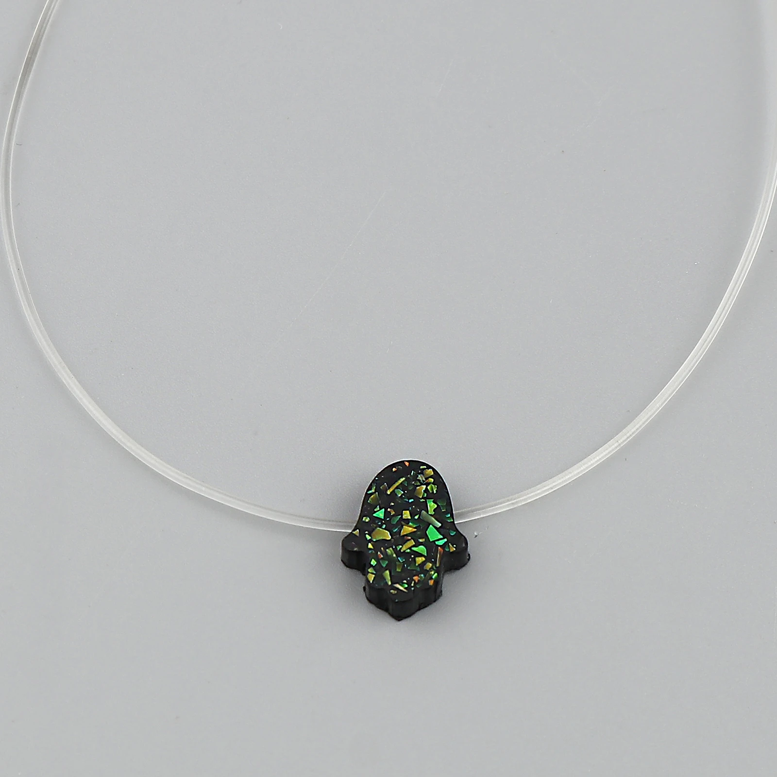 1pc Resin Religious Invisible Transparent Fishing Line Necklace Zircon Choker Necklace For Women Jewelry Fishing Line Necklace