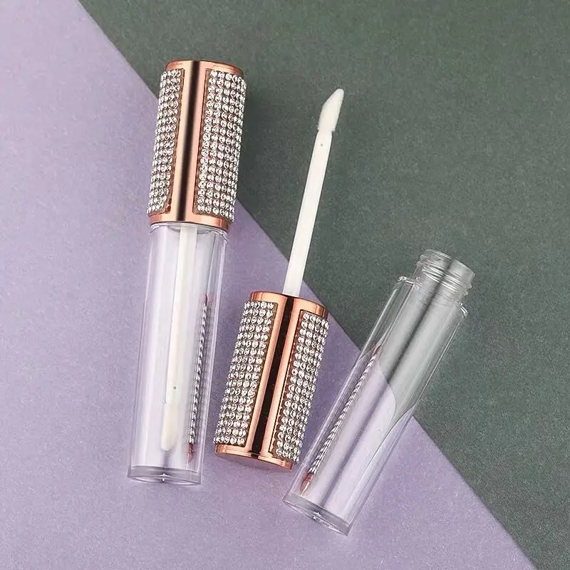 10/30/50PCS Empty Diamond Lip Gloss Tubes Rhinestone Pearl Clear Lip Gloss Containers Filling Bottle Rainbow Cosmetic Packaging