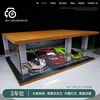 1/24 Simulation Car Model Parking Lot Garage Scene Acrylic Dust Cover DISPLAY Box with Light Wooden Storage 6