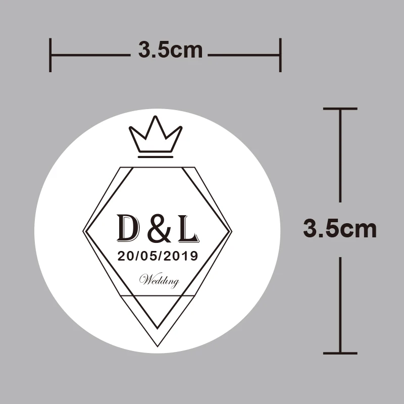 100 шт 3,5 см свадебные наклейки индивидуальные приглашения уплотнительные наклейки на день рождения знаки фотографии конфеты подарочные бирки наклейки водонепроницаемые - Цвет: 3.5cm-100PCS