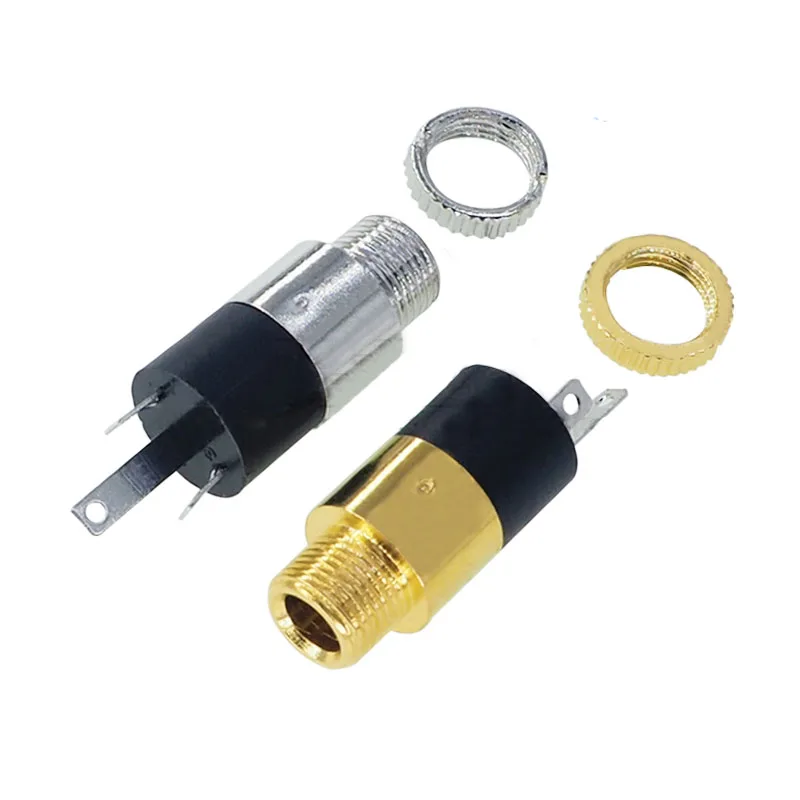 

3.5mm Stereo Female Headphone Audio Video Jack Socket Plug Cylindrical Socket Jack with Screw 3.5mm Two-channel Connector