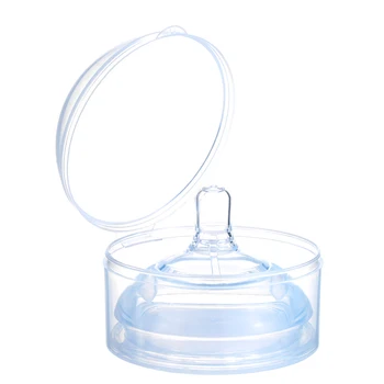 

Baby Silicone Pacifier with Anti-Dust Box Anti Bloating Dual Air Inlet BPA-Free Soft Nipple Compatible with Comotomo Baby Bottle