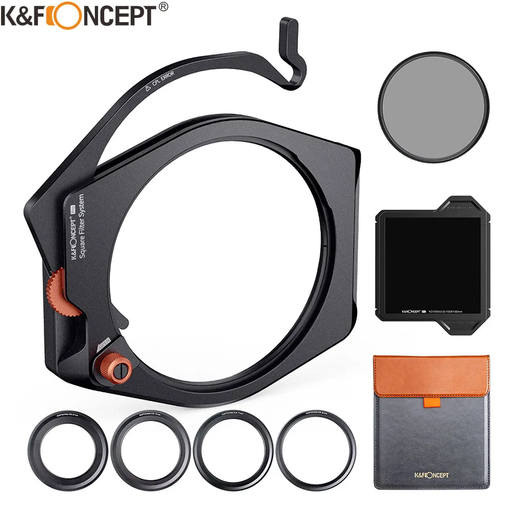 

K&F CONCEPT ND1000 95mm CPL Square Filter System Multi-Coated Neutral Density Filter with Filter Holder Filter Ring adapters