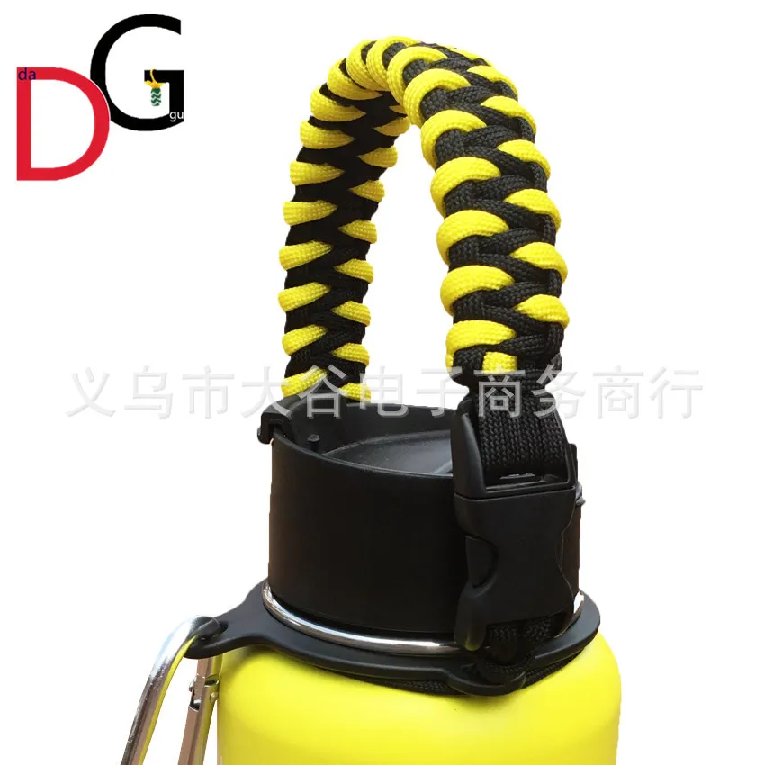 

Hot Sales New Style Umbrella Rope Insulated Cup lin sheng Handle Outdoor Sports Wide Mouth Bottle Weaving Glass Handle