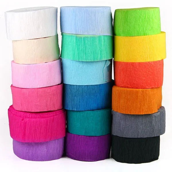30ft 9m de longitud Serpentinas de papel crepé rollo Bunting DIY guirnalda de papel de fotografía telones de fondo para boda decoración de fiesta de cumpleaños